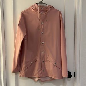 Rains Long Raincoat Light Pink